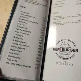 Béri Burger Budapest - Étlap/itallap