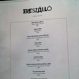 Beszálló Food Bar Budapest - Étlap/itallap