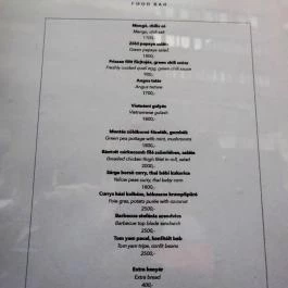 Beszálló Food Bar Budapest - Étlap/itallap