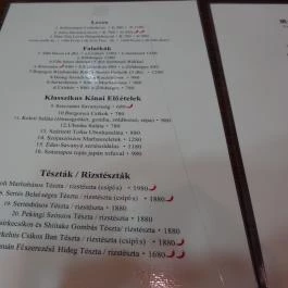 Biang Bisztró - Teréz körút Budapest - Étlap/itallap