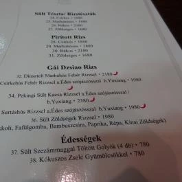 Biang Bisztró - Teréz körút Budapest - Étlap/itallap