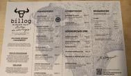 Billog Burger Bar Budapest - Étlap/itallap