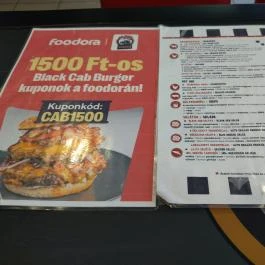 Black Cab Burger - Mester utca Budapest - Étlap/itallap