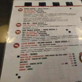 Black Cab Burger - Mester utca Budapest - Étlap/itallap