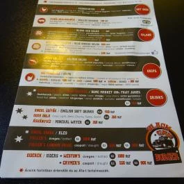 Black Cab Burger - Rákóczi út Budapest - Étlap/itallap