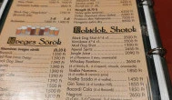 Black Dog Pub - Lágymányosi utca Budapest - Étlap/itallap