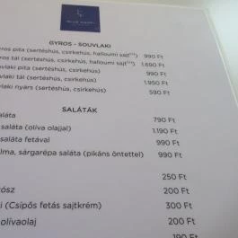 Blue Agori - Greek Street Food Bar - Madách Imre út Budapest - Étlap/itallap