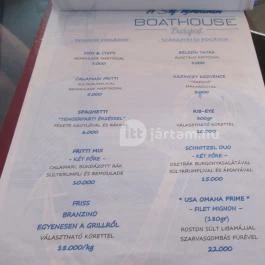 Boathouse Budapest - Étlap/itallap