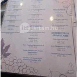 Boathouse Budapest - Étlap/itallap