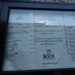 Bock Bisztró Pest, Budapest - Étlap/itallap