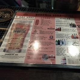 Bohemia Söröző Budapest - Étlap/itallap