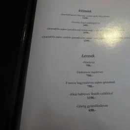 Bókay Kert, Budapest - Étlap/itallap