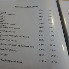 Bókay Kert, Budapest - Étlap/itallap