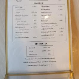 BonZsúr Kávézó Budapest - Étlap/itallap