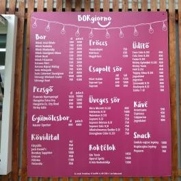 BORgiorno Budapest - Étlap/itallap