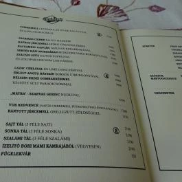 Bori Mami Gyöngyös - Étlap/itallap