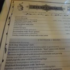Borssó Bistro Budapest - Étlap/itallap