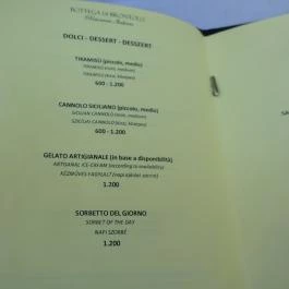 Bottega di Brontolo Budapest - Étlap/itallap