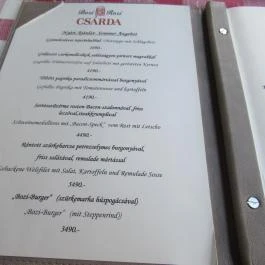 Bozi Rozi Csárda, Fertőboz - Étlap/itallap