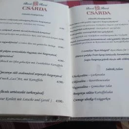 Bozi Rozi Csárda, Fertőboz - Étlap/itallap