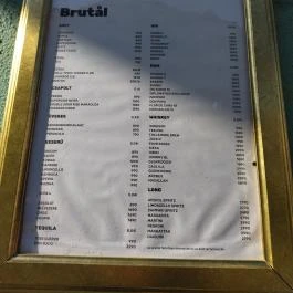 Brutål Budapest - Étlap/itallap