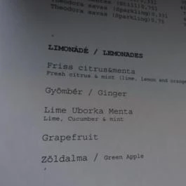 Bubble Chic Bistro, Budapest - Étlap/itallap