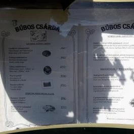 Búbos Csárda Balatonberény - Étlap/itallap