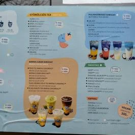 Bubu Bubble Tea - Teréz Körút Budapest - Étlap/itallap