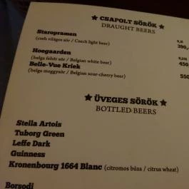 Budapest Jazz Club Bistro & Kávézó Budapest - Étlap/itallap