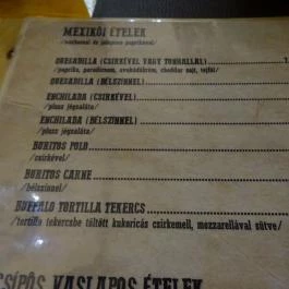 Buffalo Steak House Budapest - Étlap/itallap