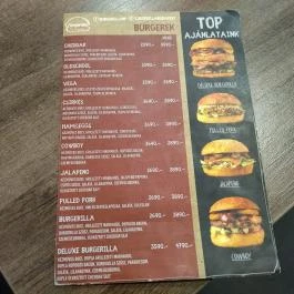 Burgerilla - Lurdy Ház Budapest - Étlap/itallap