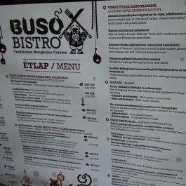 Busó Bistro, Budapest - Étlap/itallap