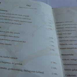 Búsuló Juhász Étterem Budapest - Étlap/itallap