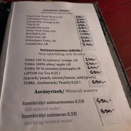 Cactus Juice Pub, Budapest - Étlap/itallap