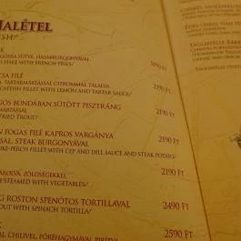 Cadran Pizzéria Pub Ráckeve - Étlap/itallap