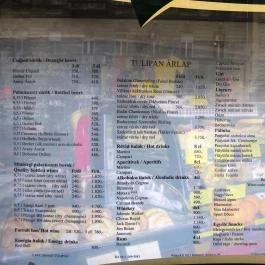 Café Tulipán Bistro Budapest - Étlap/itallap