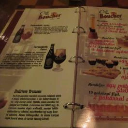 Café du Boucher Belga söröző-étterem Miskolc - Étlap/itallap