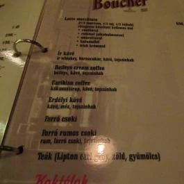 Café du Boucher Belga söröző-étterem Miskolc - Étlap/itallap
