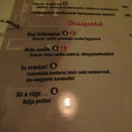 Café du Boucher Belga söröző-étterem Miskolc - Étlap/itallap