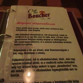 Café du Boucher Belga söröző-étterem Miskolc - Étlap/itallap