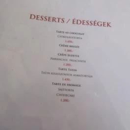 Café Dumas Étterem & Kávézó Budapest - Étlap/itallap