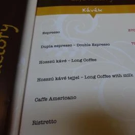 Crazy Café Budapest - Étlap/itallap