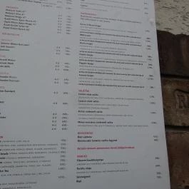 Cafe Five - Szépvölgyi Budapest - Étlap/itallap