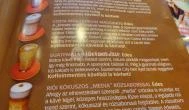 Cafe Frei - Uniqua Budapest - Étlap/itallap