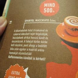 Cafe Frei - Corvin sétány Budapest - Étlap/itallap