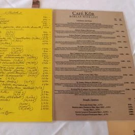 Café Kör Étterem, Budapest - Étlap/itallap