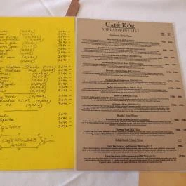 Café Kör Étterem, Budapest - Étlap/itallap