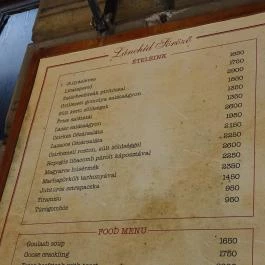 Lánchíd Söröző Budapest - Étlap/itallap