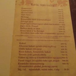 Café Zsivágó, Budapest - Étlap/itallap