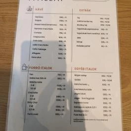 Cafeverzum, Budapest - Étlap/itallap